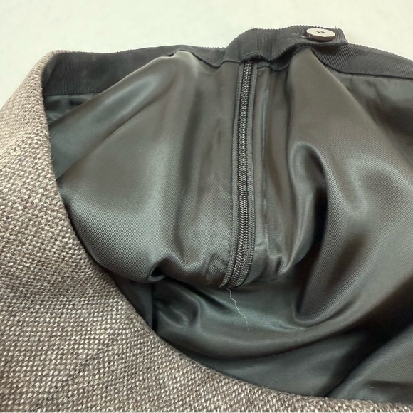 Theory Clean Pensil Skirt Size 12 Cashmere Tweed Elegant Brown Skirt - Picture 6 of 9